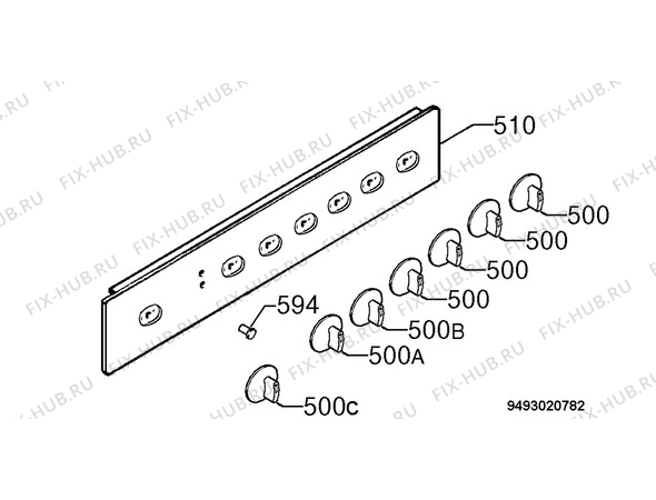 Взрыв-схема плиты (духовки) Zanussi ZHM755N - Схема узла Command panel 037